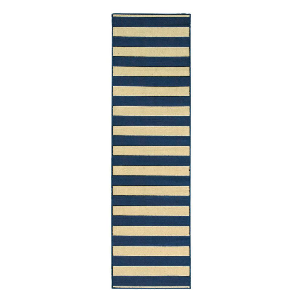 Oriental Weavers Riviera 4768F 2"3" x 7"6" Navy Runner, , large