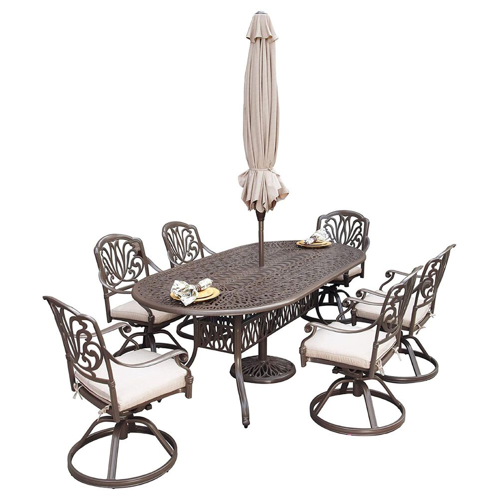 Homestyles Capri 9-Piece Dining Set with Swivel Chairs in Taupe, , large