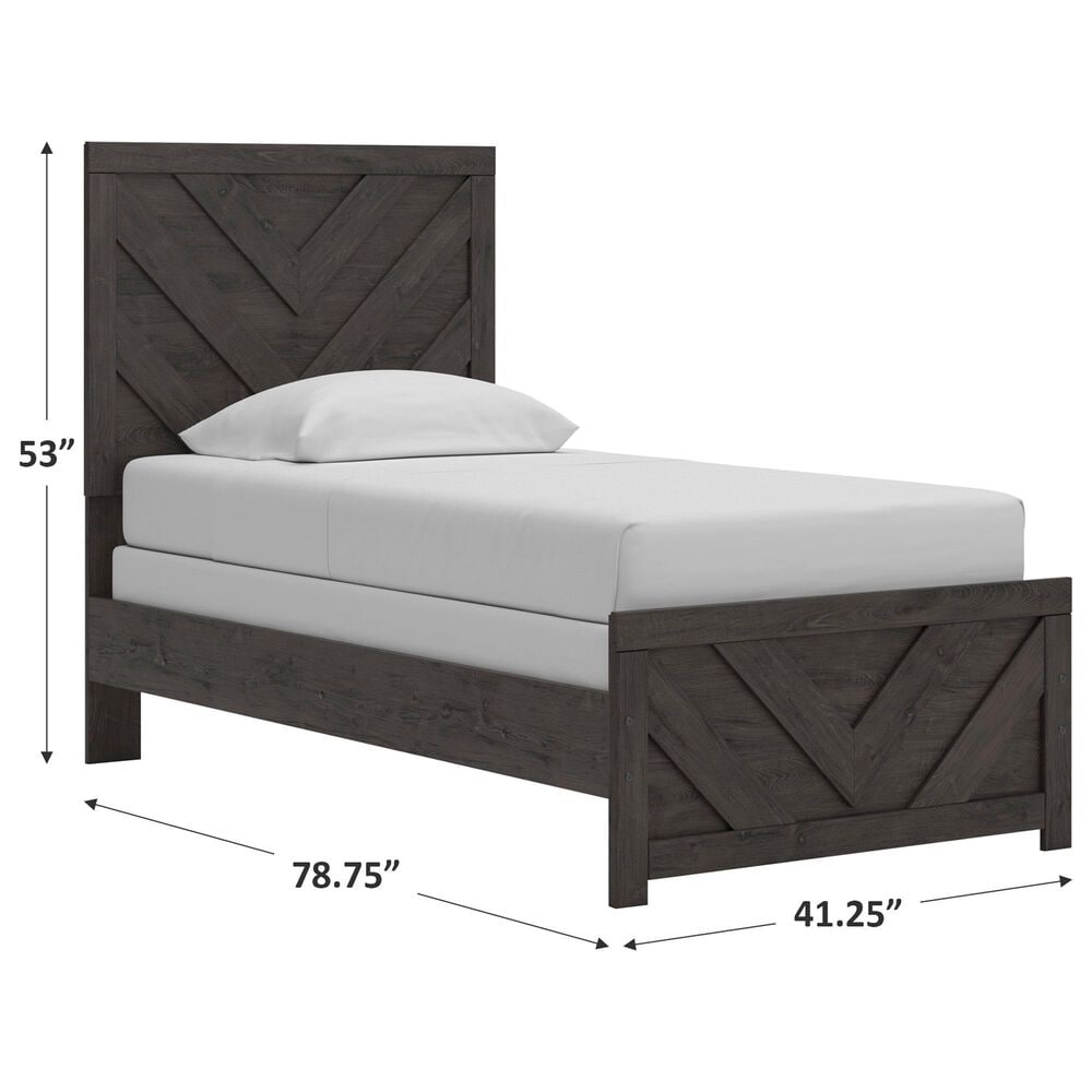 Ashley Prendonea Twin Panel Bed in Dark Charcoal, , large