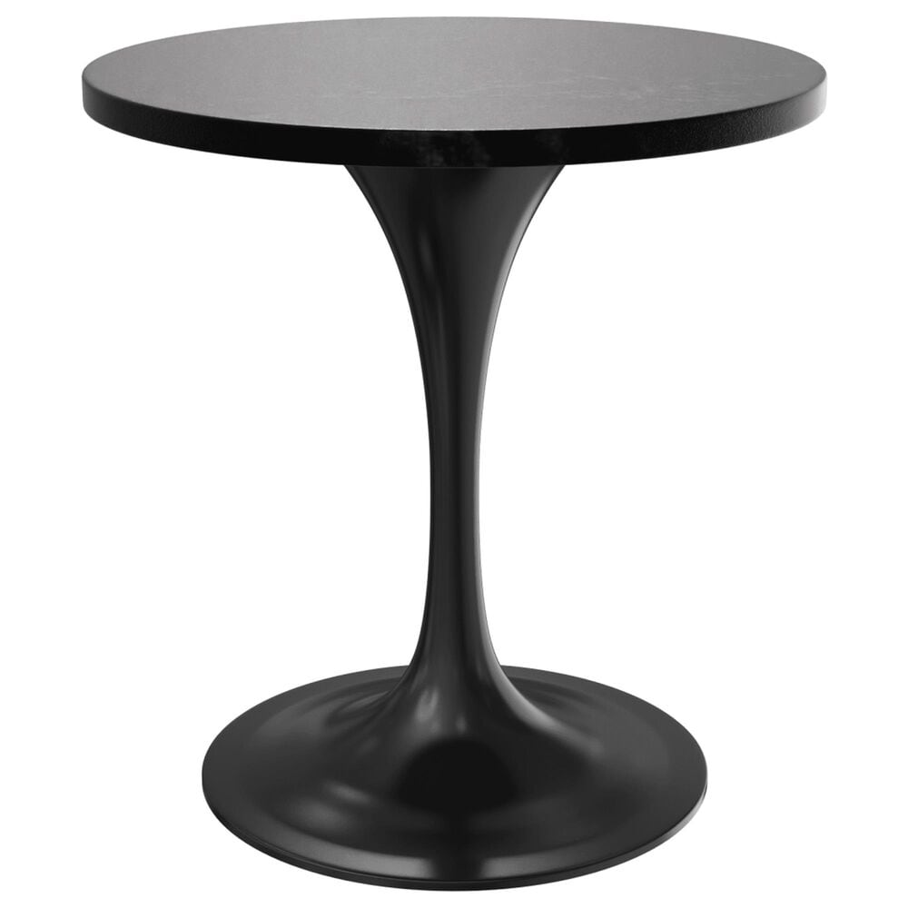 Leisuremod LeisureMod Verve Collection 27 Round Dining Table, Black Base with Black MDF Top, , large