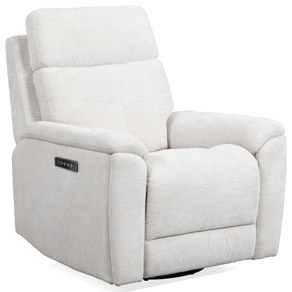 Flexsteel Refined Power Swivel Gliding Recliner with Power Headrest and Lumbar in Pearl, , large