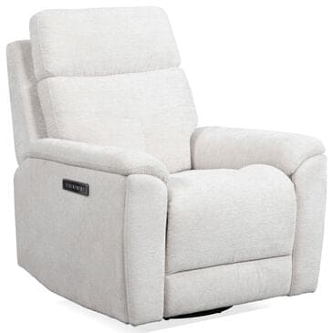Flexsteel Refined Power Swivel Gliding Recliner with Power Headrest and Lumbar in Pearl, , large