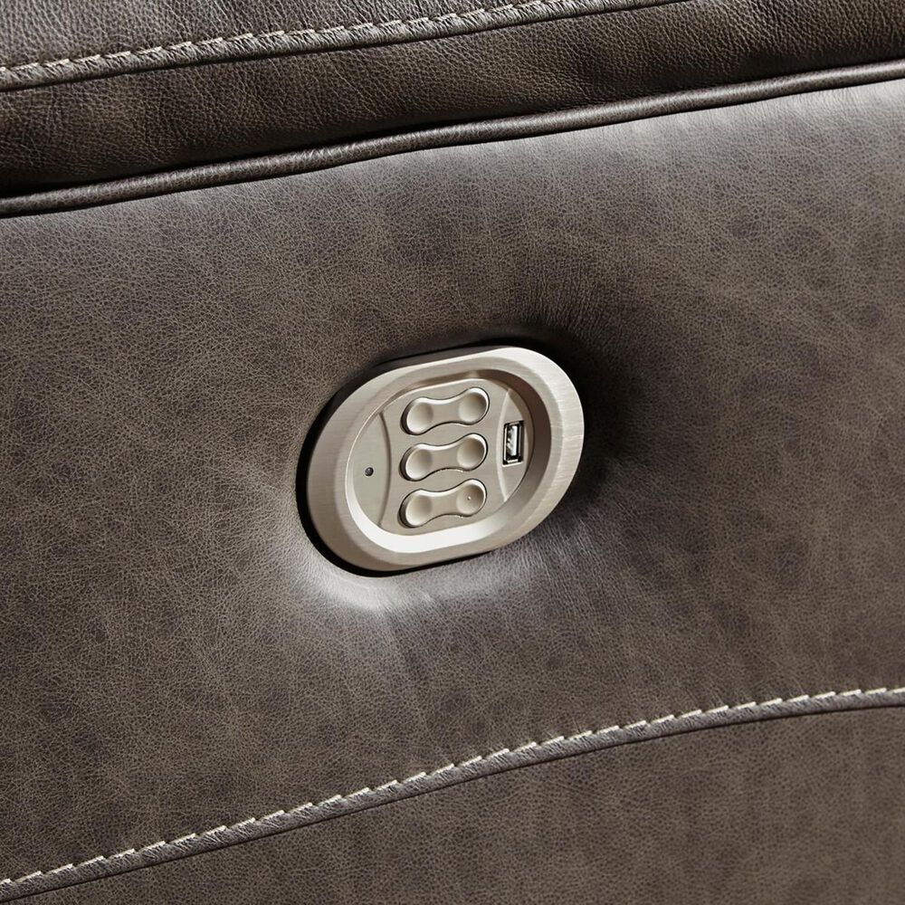 Ashley Wurstrow Power Reclining Console Loveseat with Adjustable Headrest in Smoke, , large
