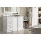 James Martin Vanities De Soto 48" Single Bathroom Vanity in Bright White with 3 cm White Zeus Quartz Top and Rectangular Sink, , large