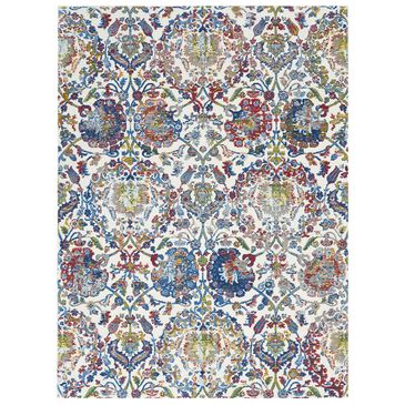 Nourison Ankara Global ANR06 2" x 4" Ivory and Blue Runner, , large