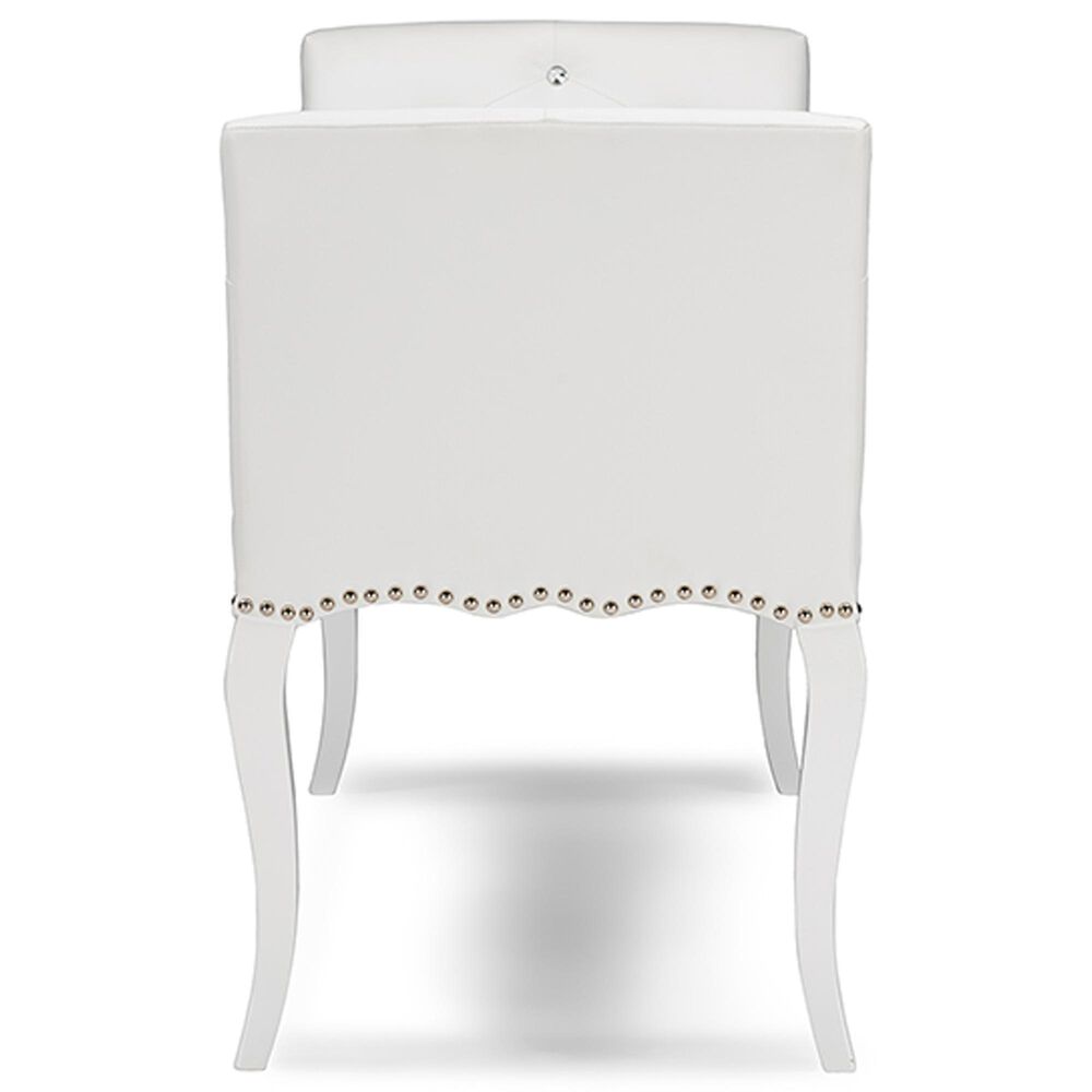 Baxton Studio Kristy Bench in White, , large
