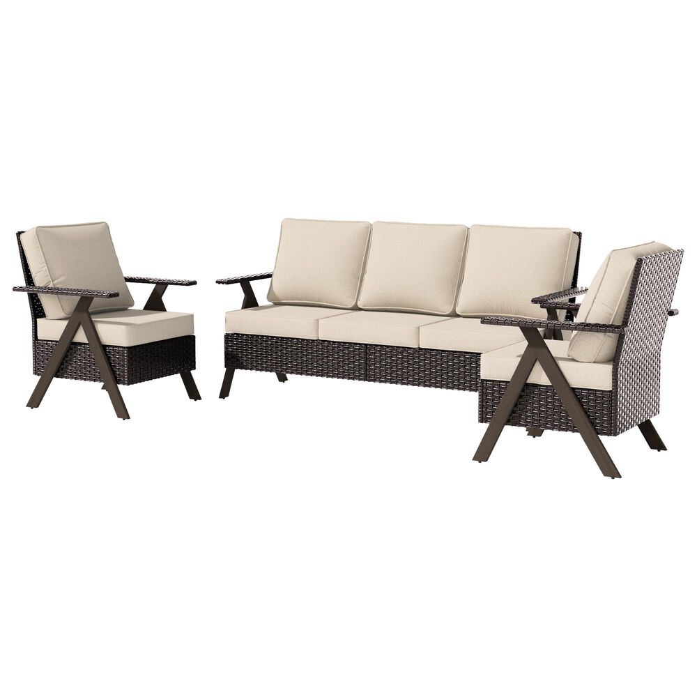 Sunwell Garden 3-Piece Patio Chat Set in Beige, , large