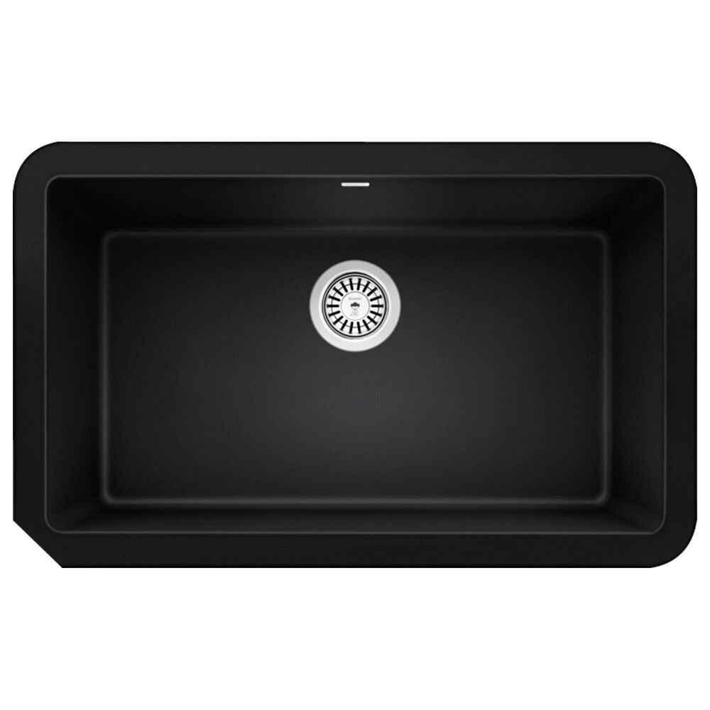 Blanco Ikon 30" Apron Single Bowl Farmhouse Sink in Coal Black, , large