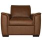 Flexsteel Henry Stationary Leather Chair and Ottoman Set in Caramel, , large