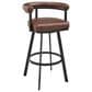 Blue River Magnolia 26" Swivel Counter Stool in Black Metal with Brown Faux Leather, , large