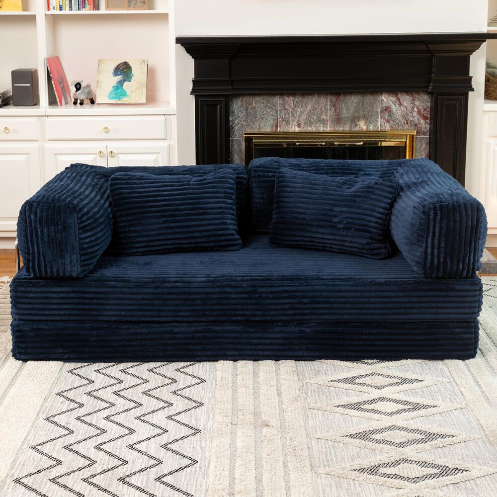 Jaxx Unsofa Stationary Loveseat in Midnight Blue, , large