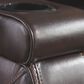 Ashley Warnerton Dual Power Reclining Sofa with Power Headrests in Chocolate, , large