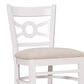 Linon Home Decor Teresa Bar Stool with Gray Cushion in White (Set of 2), , large