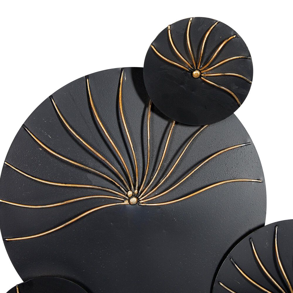 Maple and Jade 20&quot; x 42&quot; Abstract Wall Decor in Black and Gold, , large