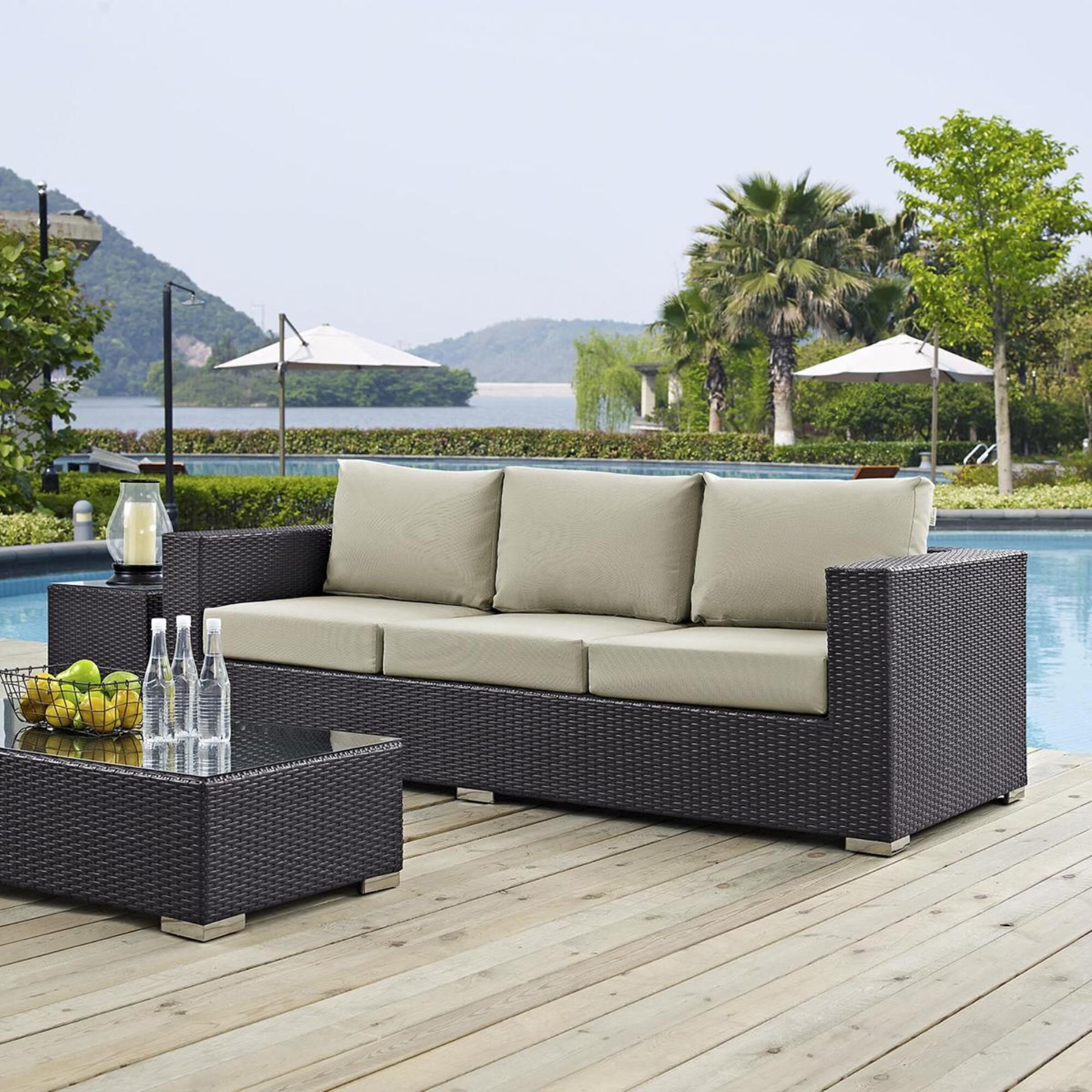 Large top patio sofa