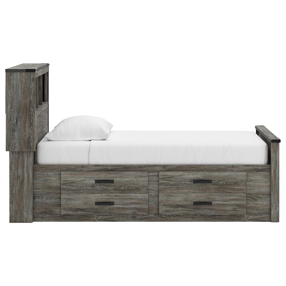 Ashley Frandern 5-Piece Twin Bookcase Storage Bedroom Set in Rustic Warm Gray, , large