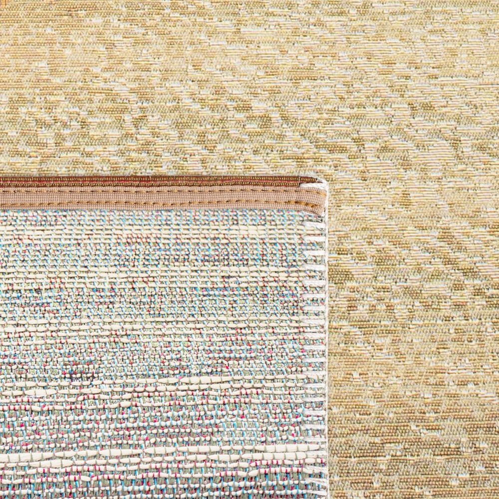 Safavieh Barbados Tropical Beach BAR550 3&#39;3&quot; x 5&#39;  Gold and Blue Indoor/Outdoor Area Rug, , large