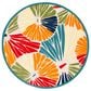 Safavieh Cabana CBN356A 6"7" Round Ivory and Blue Indoor/Outdoor Area Performance Rug, , large