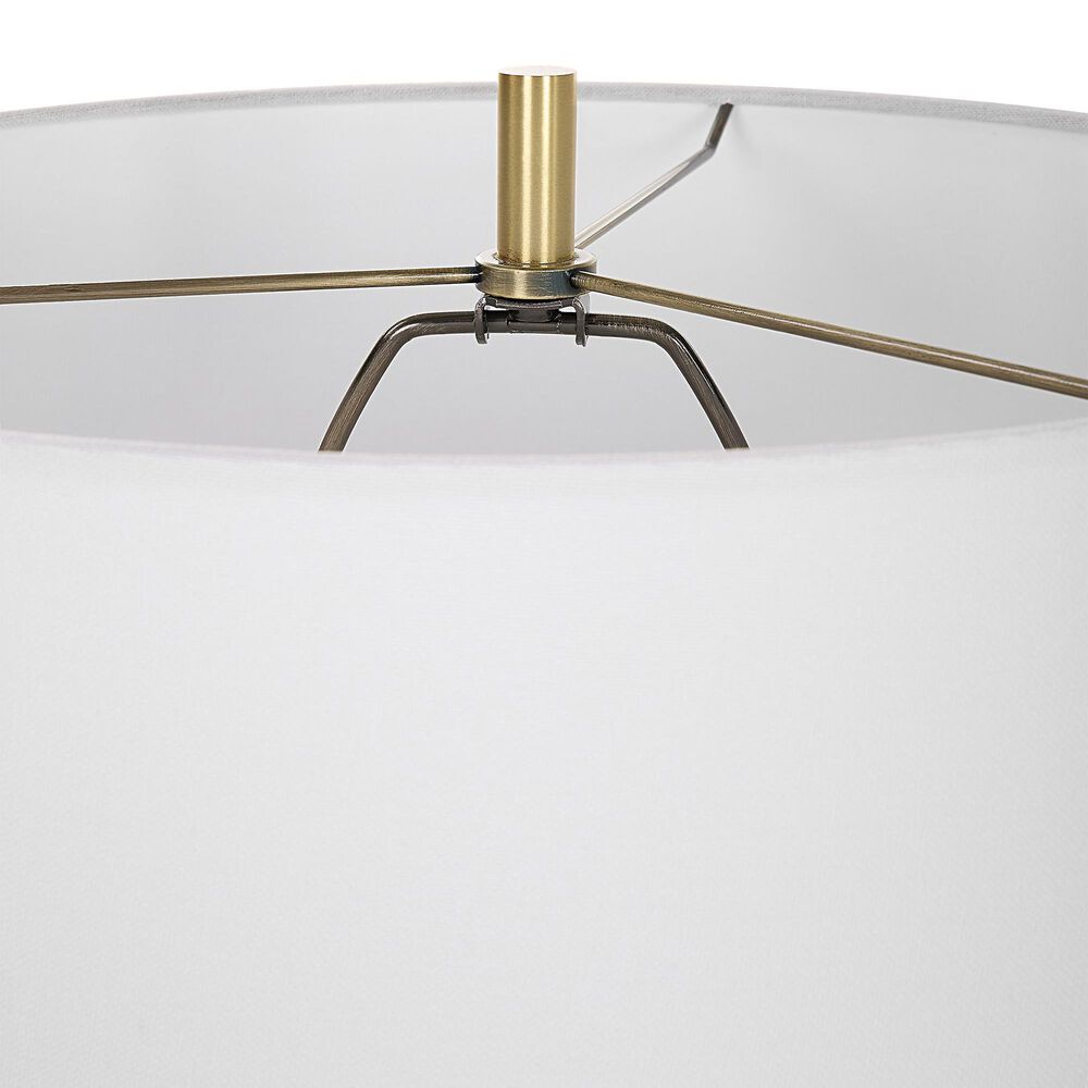 Uttermost Regalia Table Lamp in Beaded White and Antique Brushed Brass, , large