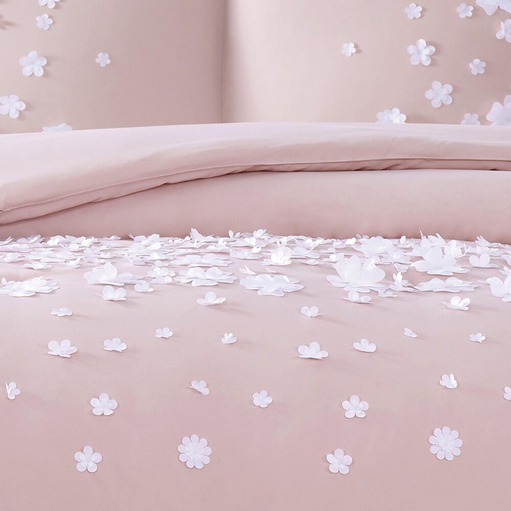 Pem America Confetti Flowers 3Piece Full/Queen Comforter Set in Blush