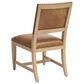 Lexington Home Brands Montecito Colburn Side Chair with Saddleback Cushion in Light Chestnut Leather and Ivory Finish, , large