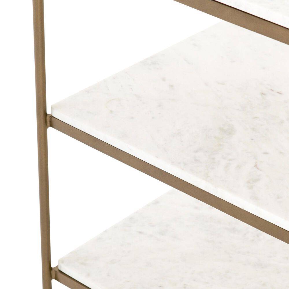 Four Hands Felix Nightstand in Polished White and Antique Brass, , large