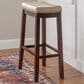 Linon Home Decor Claridge Bar Stool with Beige Cushion in Dark Brown, , large