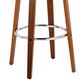 LumiSource Grotto 30" Swivel Barstool with Cream Faux Leather Upholstery in Walnut and Chrome (Set of 2), , large
