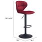 Zuo Modern Salem Bar Stool in Red and Black, , large