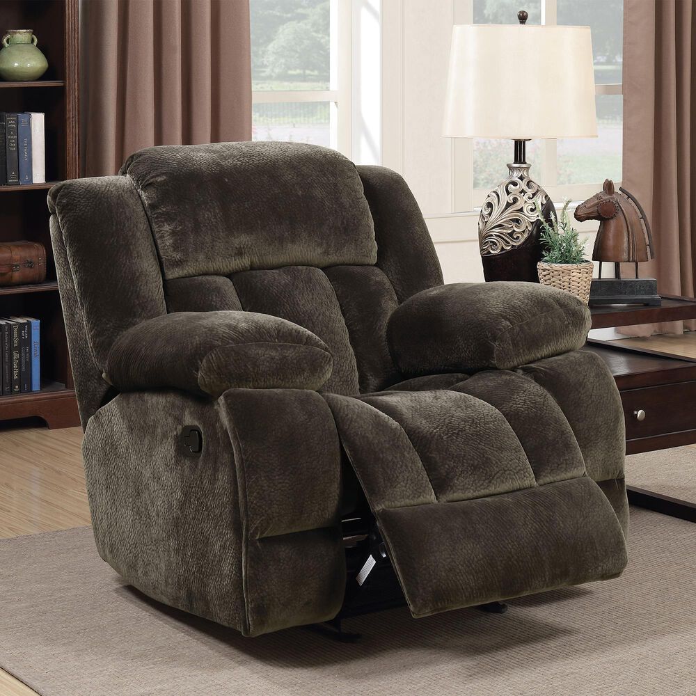 Furniture of America Hoyt 3-Piece Reclining Living Room Set in Brown, , large