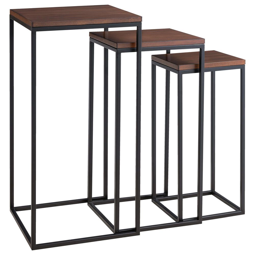 Southern Enterprises Martlane Square Nesting Tables in Black and Espresso - Set of 3, , large