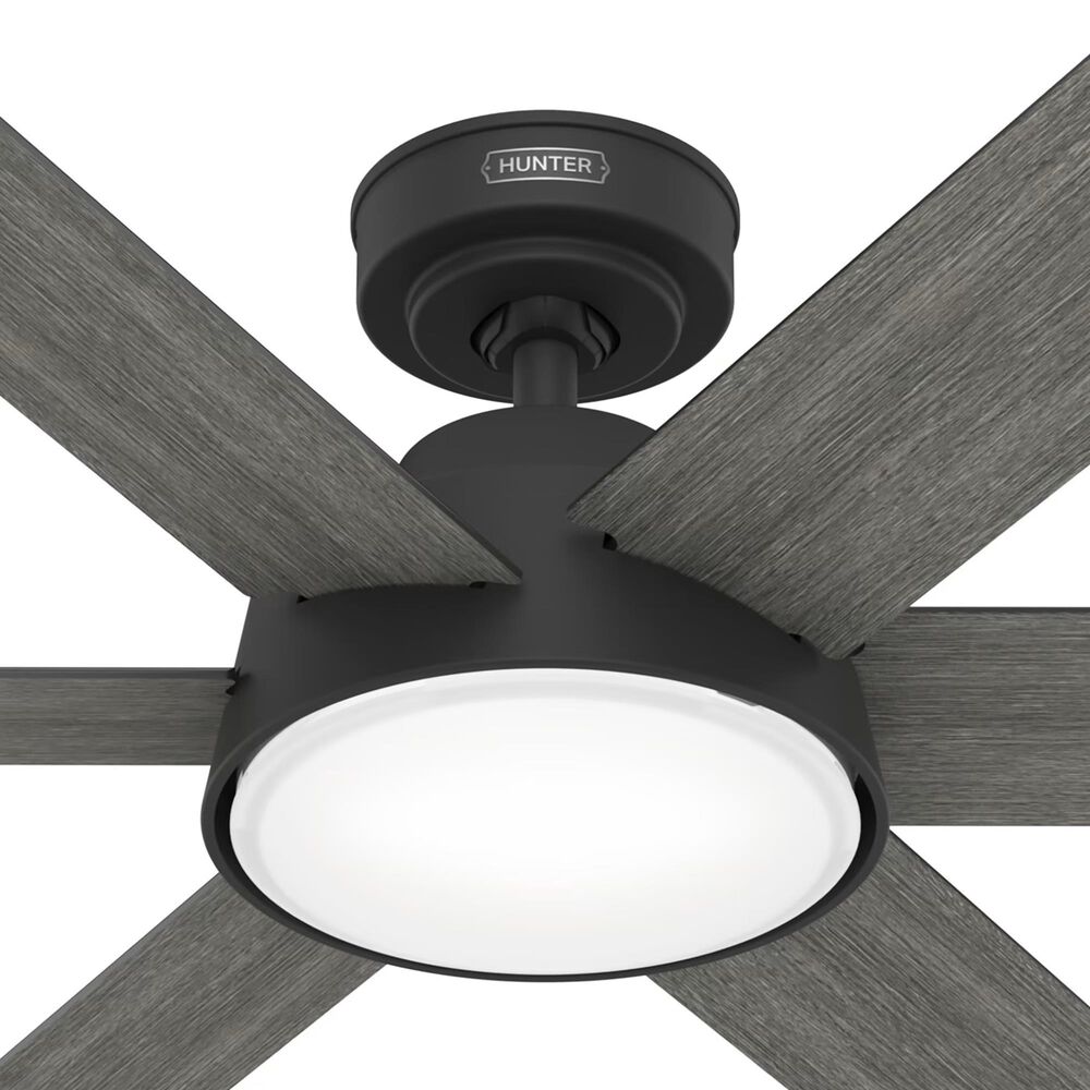 Hunter Donatella 52&quot; Ceiling Fan with LED Lights in Matte Black, , large