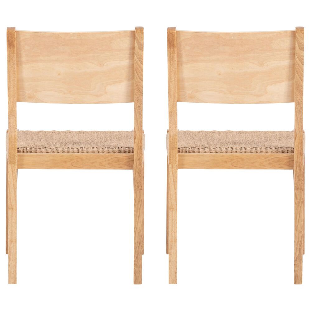 Linon Home Decor Cadence Side Chair with Woven Rope Seat in Natural (Set of 2), , large