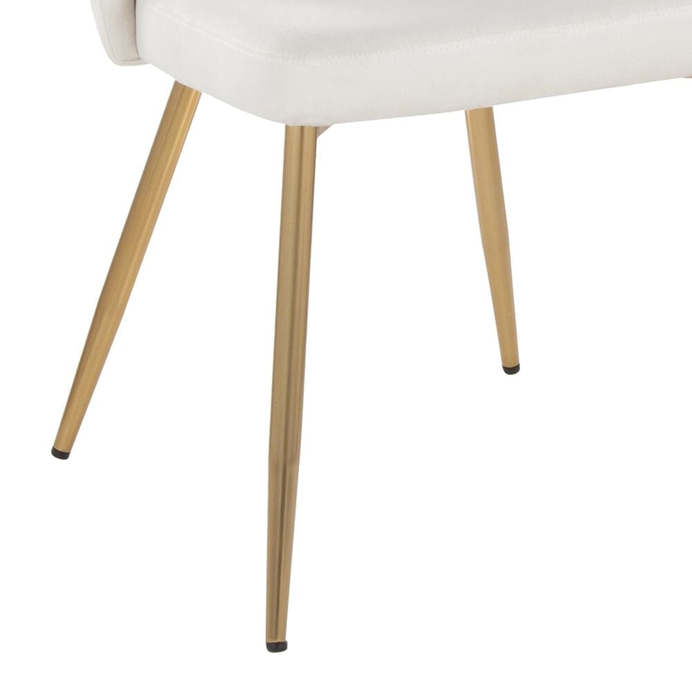 LumiSource Cinch Side Chair with Cream Velvet Cushion in Gold &#40;Set of 2&#41;, , large