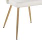 LumiSource Cinch Side Chair with Cream Velvet Cushion in Gold (Set of 2), , large