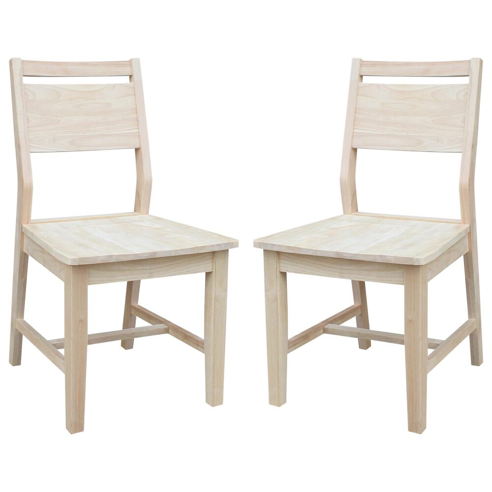 International Concepts Modern Farmhouse Aspen Chair in Unfinished (Set of 2), , large