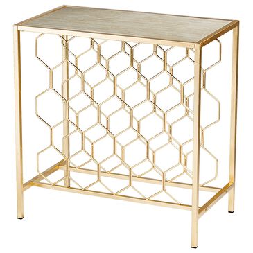 Southern Enterprises Konetta Wine Storage Side Table in Gold and Gray, , large