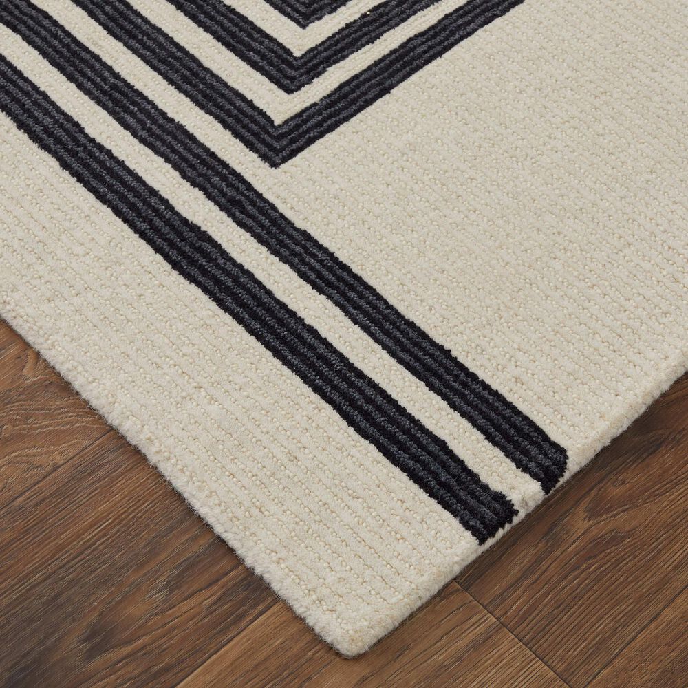Feizy Maguire 8900F 5&#39; x 8&#39; Ivory and Black Area Rug, , large