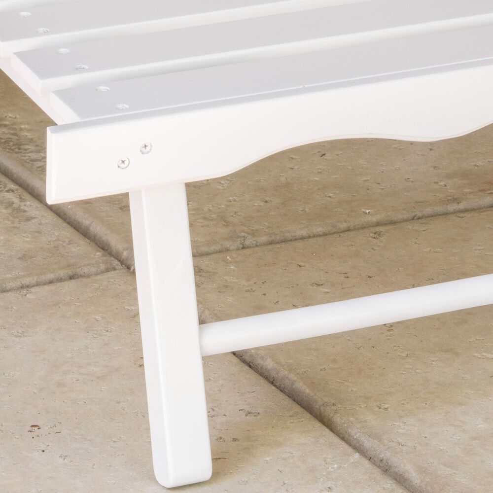 Hearth and Haven Maliu Outdoor Folding Adirondack Chair with Extendable Leg in White, , large