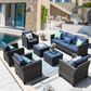 HOMLUX 7-Piece Rattan Sectional Set in Denim Blue, , large
