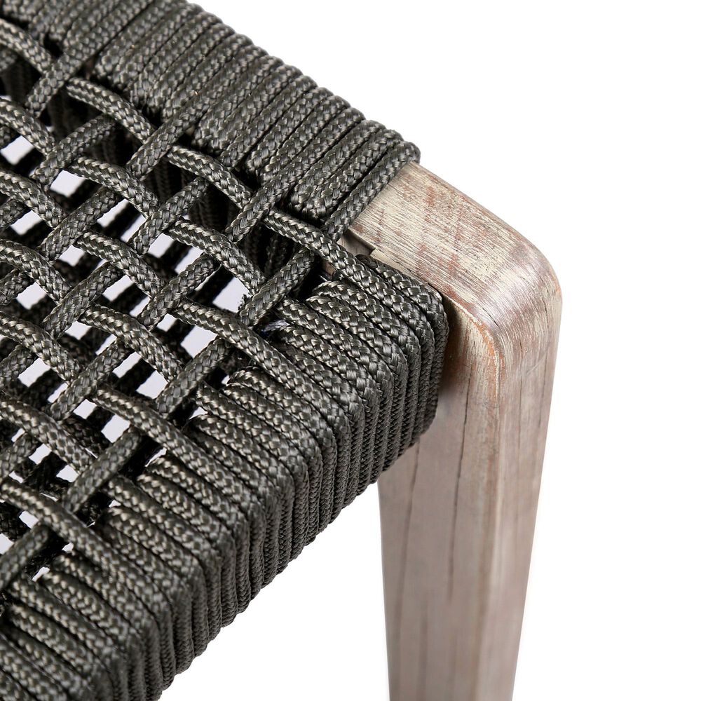 Armen Living Brielle Outdoor Dining Chair with Charcoal Rope in Light Eucalyptus (Set of 2), , large