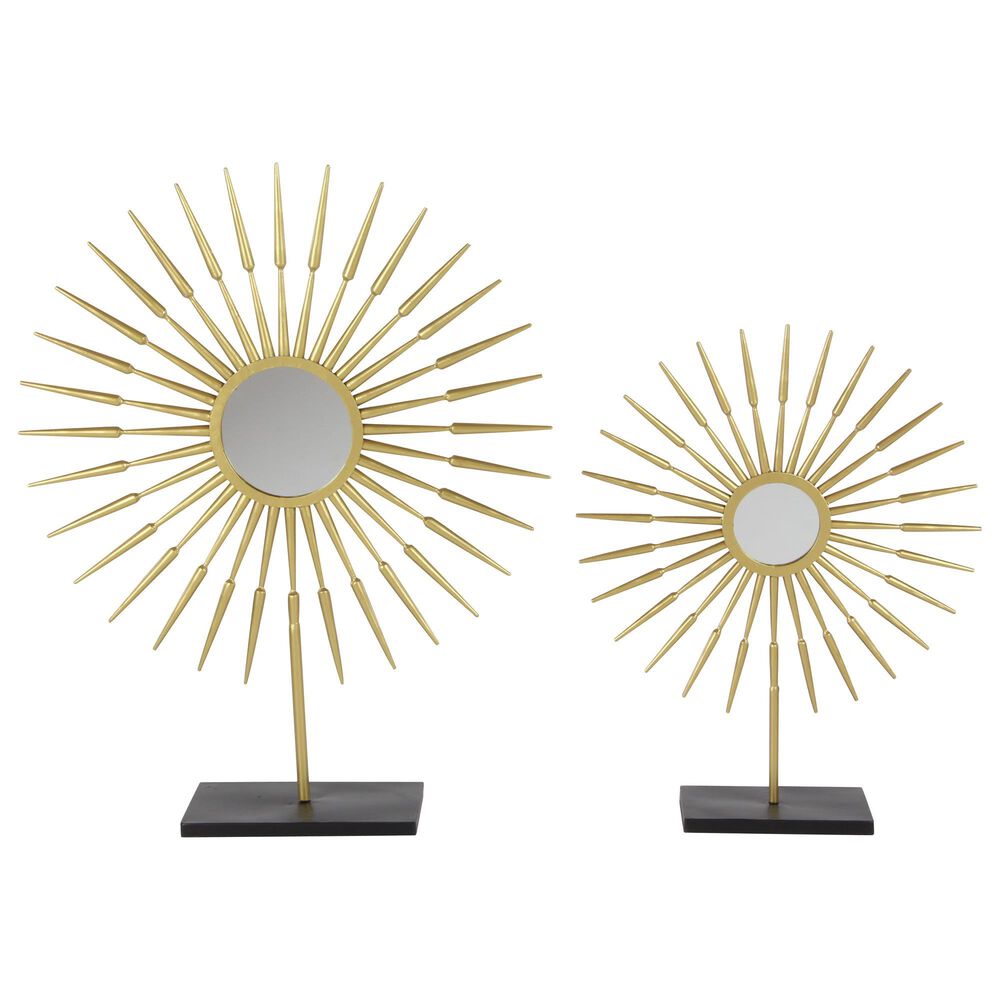 Maple and Jade Assorted Radial Sculpture in Gold (Set of 2), , large