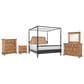 Legacy Classic Vintage Market 5-Piece King Post Canopy Bedroom Set in Barnwood Oak and Kettle Black, , large