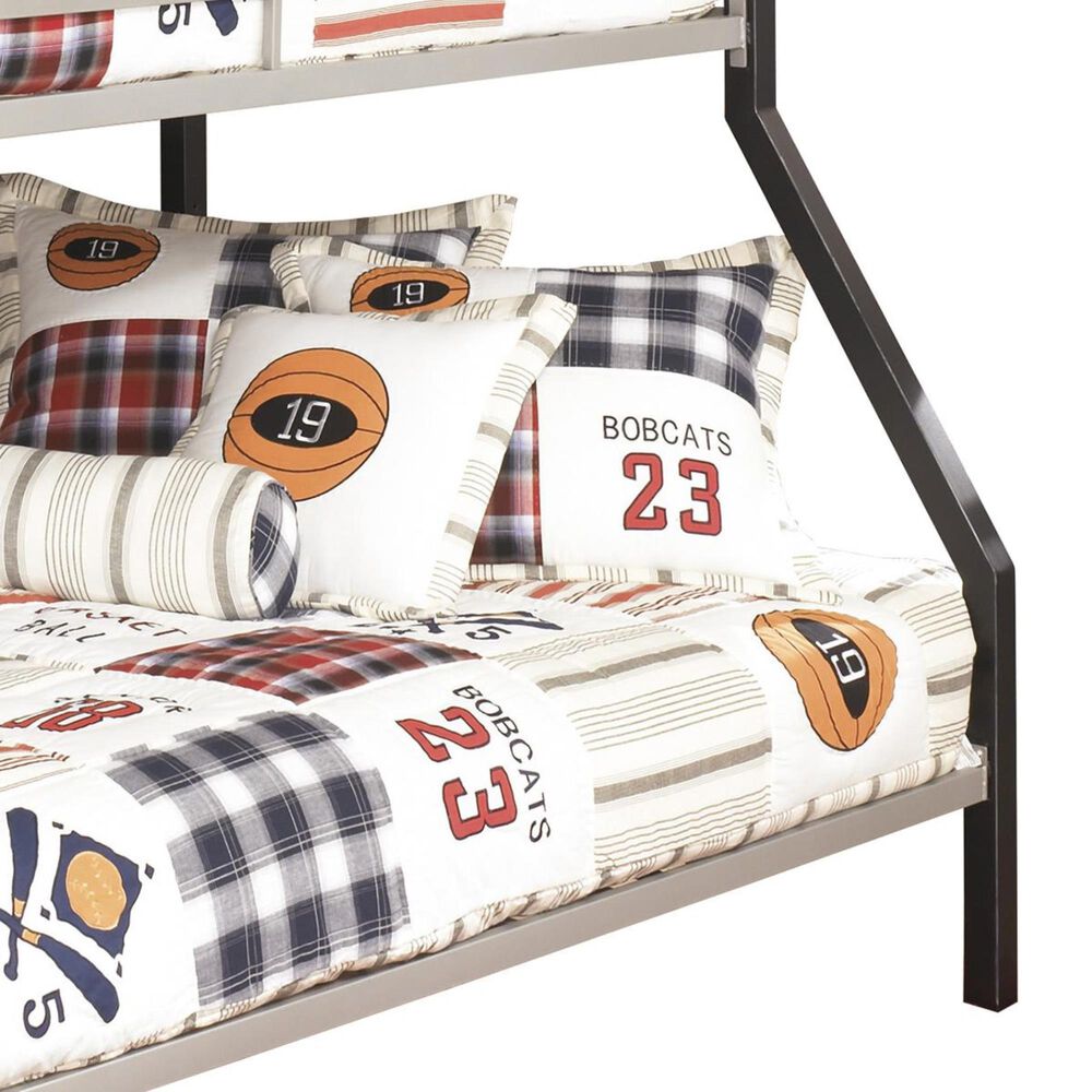 Ashley Twin over Full Bunk Bed in Black and Silver, , large