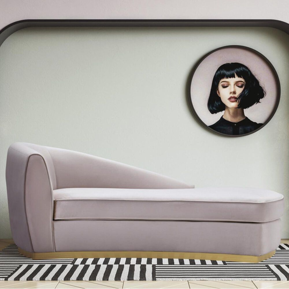 Tov Furniture Adele Chaise in Blush Nebraska Furniture Mart