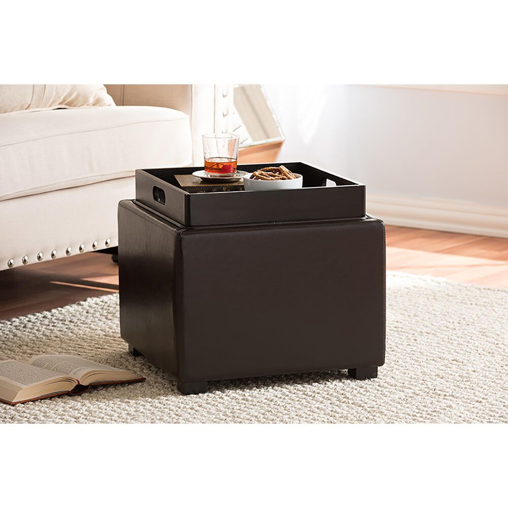 Baxton Studio Tate Storage Ottoman in Dark Brown, , large