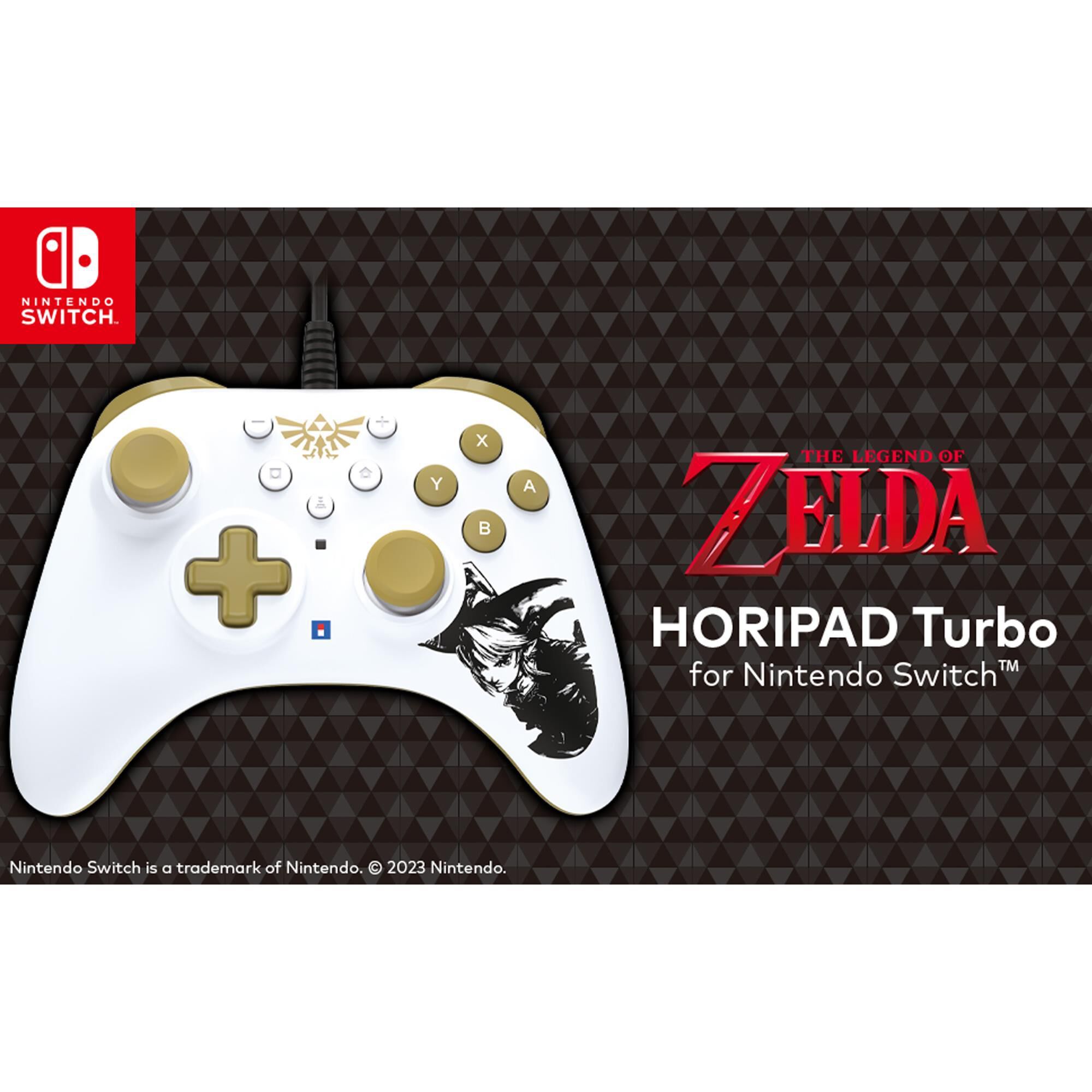 Hori Horipad Turbo Wired Zelda Controller in White - Nintendo Switch