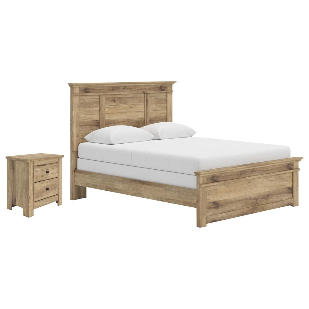 Ashley Makidern 2-Piece Queen Panel Bedroom Set in Natural Brown, , large