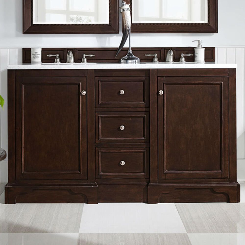 James Martin De Soto 60 Double Bathroom Vanity Cabinet In Burnished Mahogany Nebraska Furniture Mart