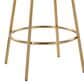 LumiSource Ava Swivel Counter Stool with Yellow Fabric Upholstery in Gold (Set of 2), , large